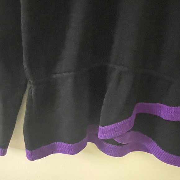 Vintage St. John Purple Trim Peplum Sweater Small Old Money Shoulder Buttons - Picture 4 of 5
